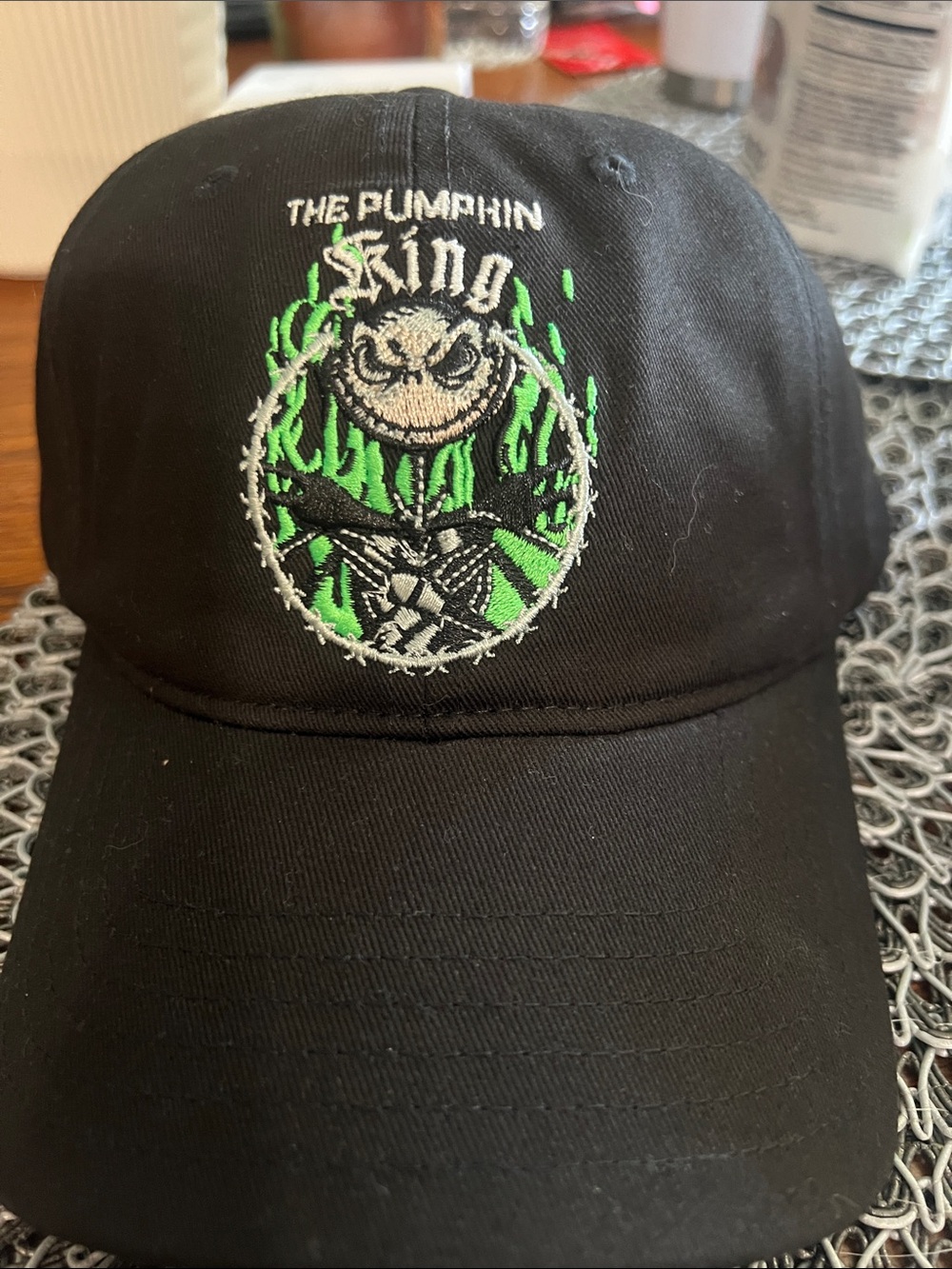 The Pumpkin King Embroidered Black Baseball Cap